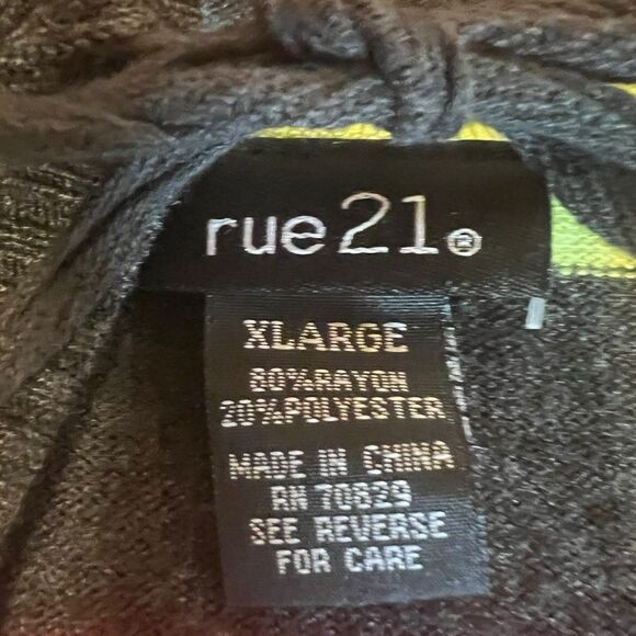 rue21 Striped Hoodie Sweater Tunic XL Fall Layering Y2K Retro Knit - Picture 4 of 11